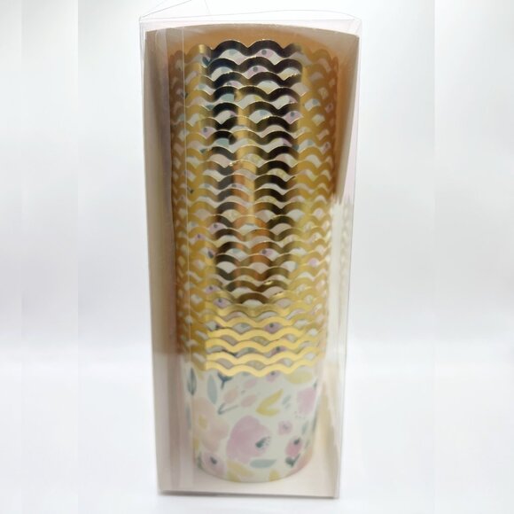 NEW My Minds Eye Gold Foiled Flowers and Basket Grid Baking Cups - 50 Count - Picture 2 of 3